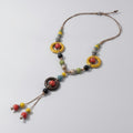 Beaded Pendant Necklace With Colorful Stone Charms – jewelry (view 1)