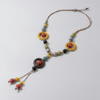 Beaded Pendant Necklace With Colorful Stone Charms – jewelry (view 1)