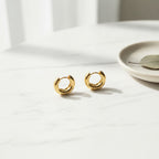 Chunky Mini Hoop Earrings - Gold