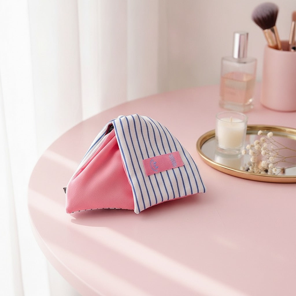 Striped Hair Claw Clip - Pink Stripe