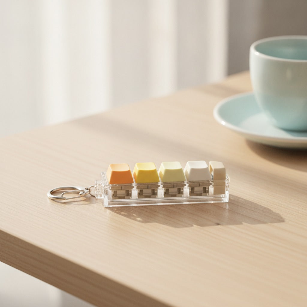 Mini Pop-It Button Keychain - Orange Gradient