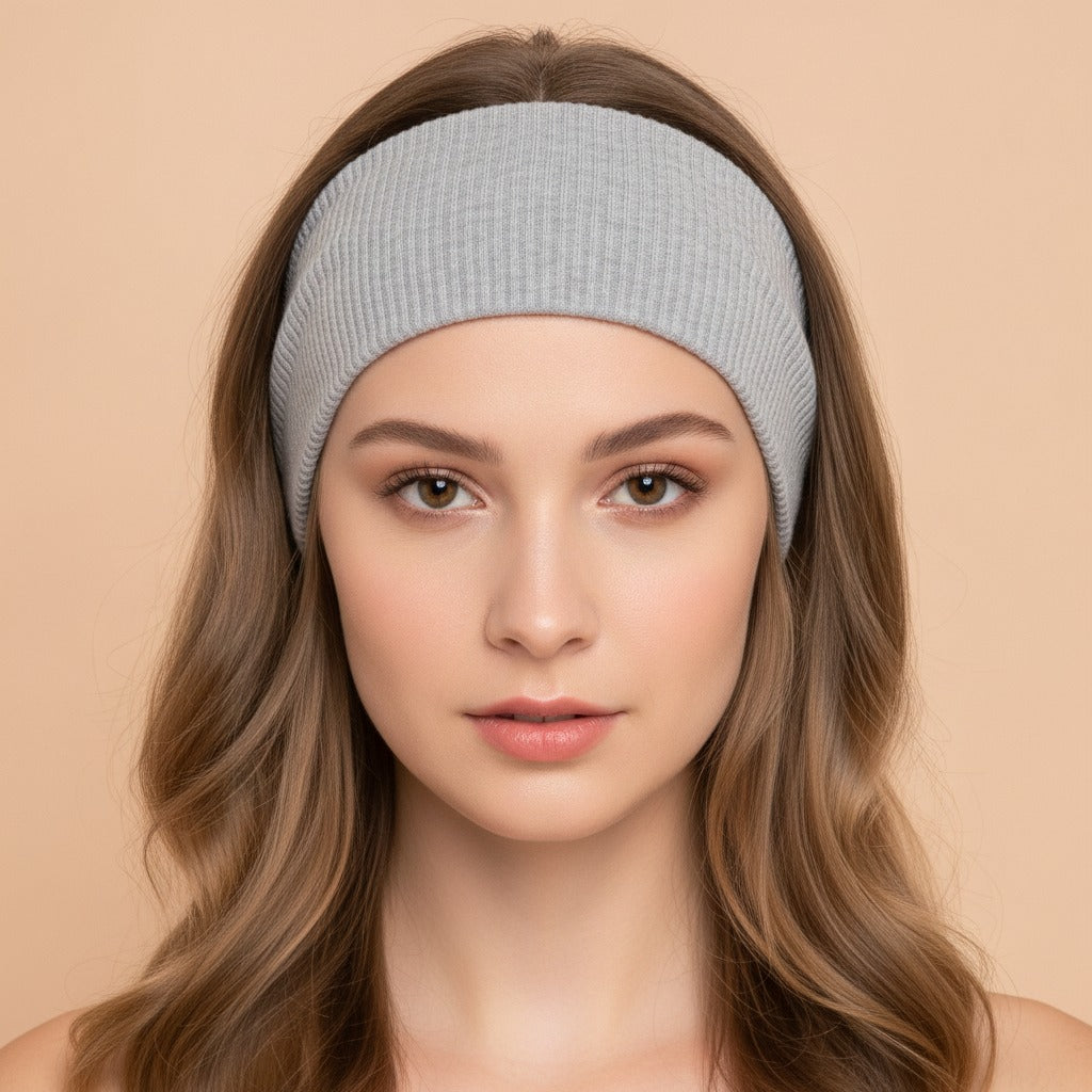 Ribbed Knit Headwrap - Light Gray