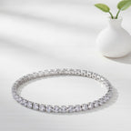 Delicate Crystal Tennis Bracelet - White Silver