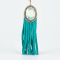 Opal Stone Tassel Dangle Earring - Teal