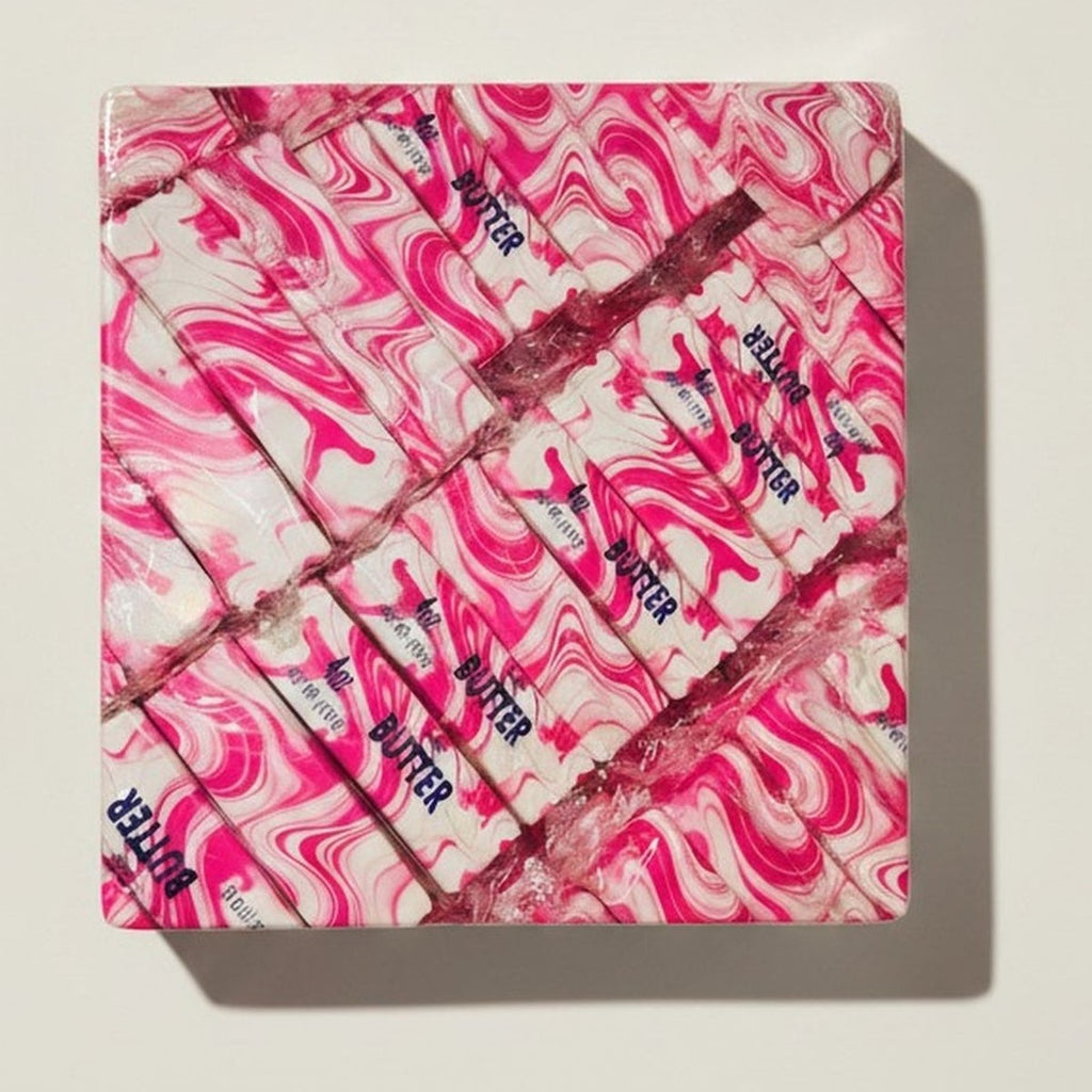 Pink And White Swirl Marbled Butter Sticks – novelty & toys (view 1)