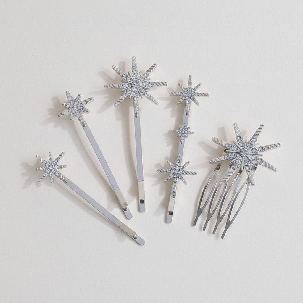 Silver Star Rhinestone Hair Accessories (view 1)