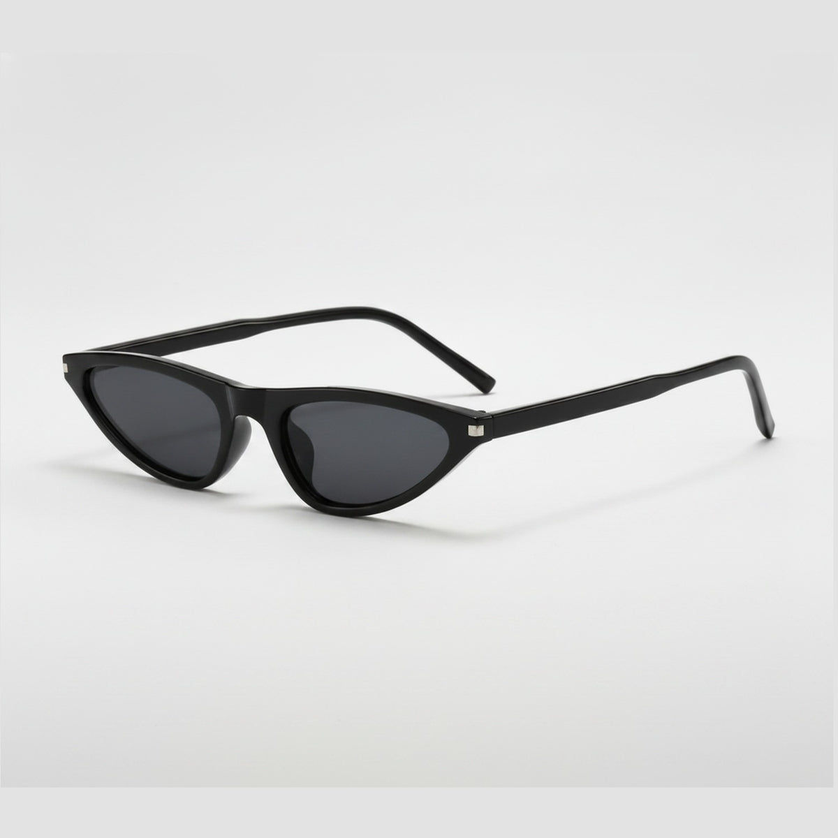 Retro Cat Eye Sunglasses - Black Frame Black Gray Lens C1 – eyewear (view 1)