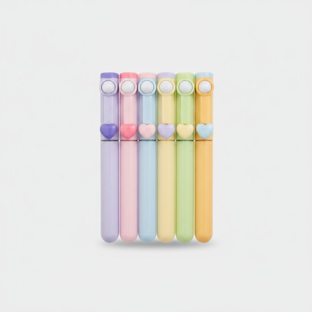 Pastel Heart Charm Pen Set Pastel Rainbow Hearts