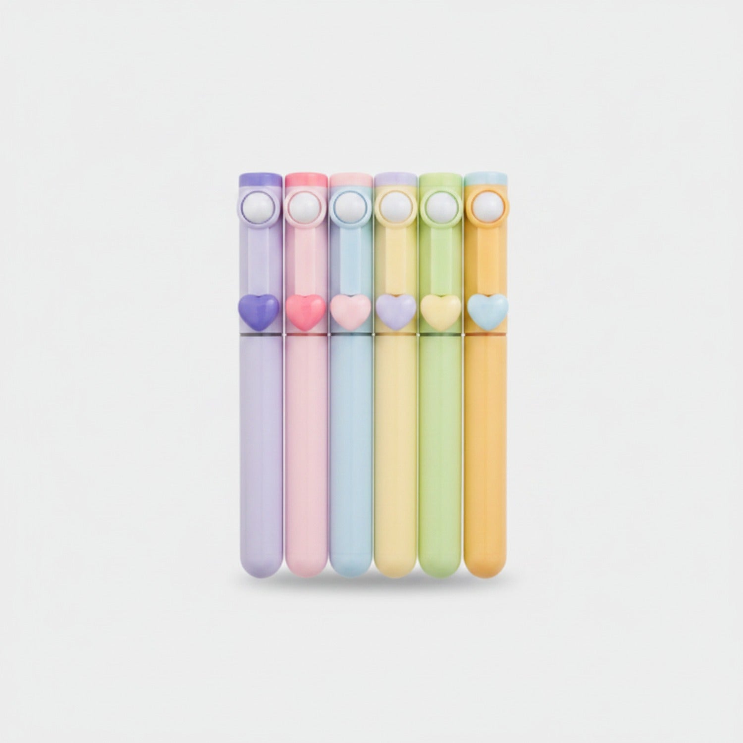 Pastel Heart Charm Pen Set Pastel Rainbow Hearts
