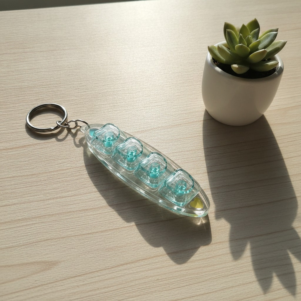 Heart Keycap Light-Up Keychain - Clear