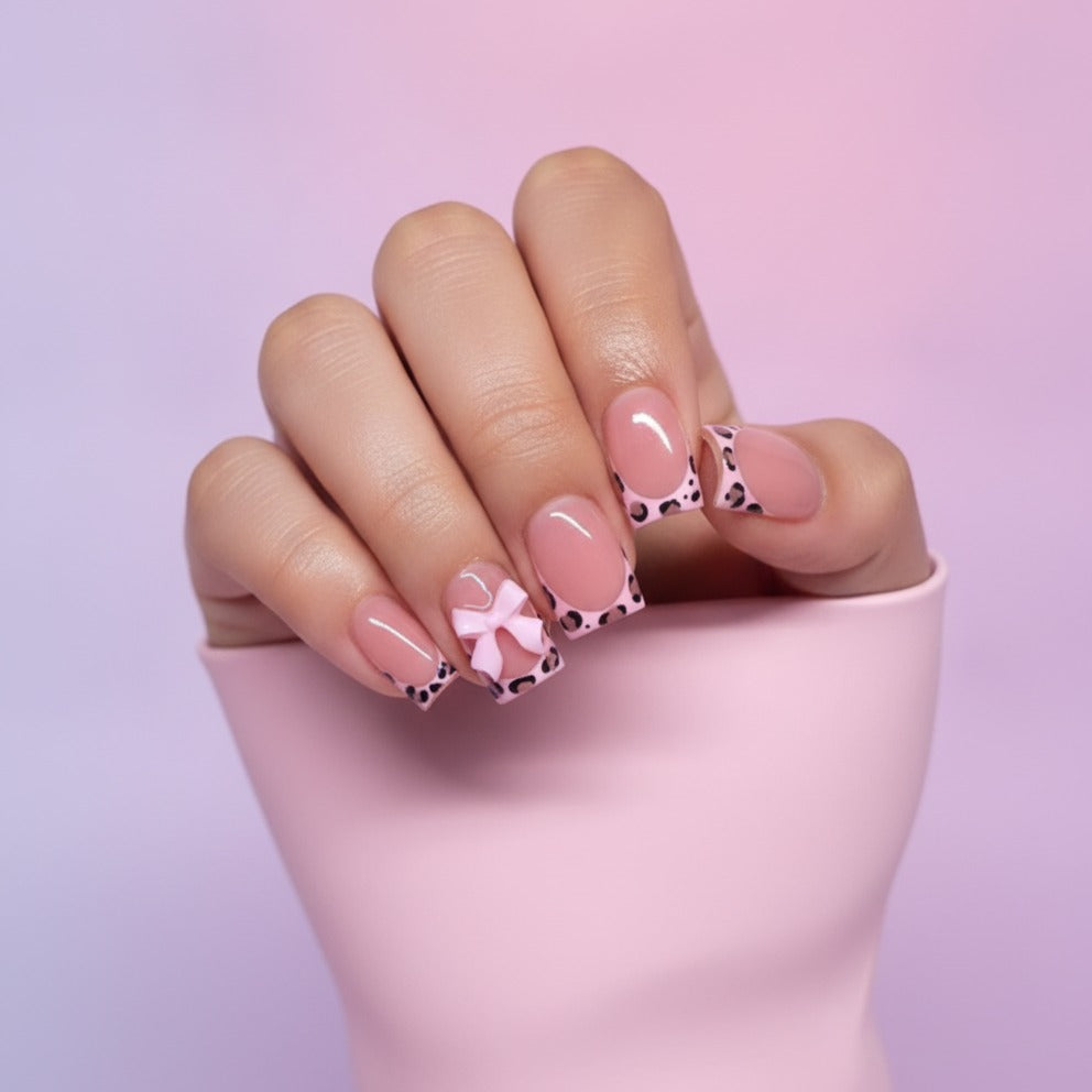 Leopard Bow Press-On Nails - Type 1