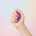 Sparkling Texture Squishy Ball - Purple - squeeze in hand