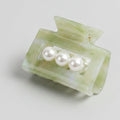 Pearl Accent Marble Hair Claw Clip - Teal – hair accessories (view 1)