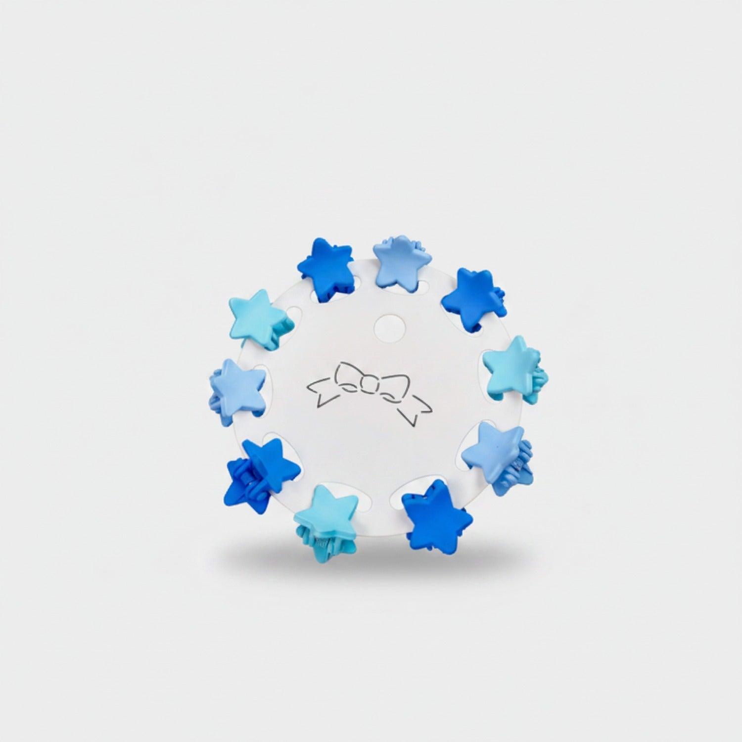 Blue Flower Hair Clips Set Blue Stars