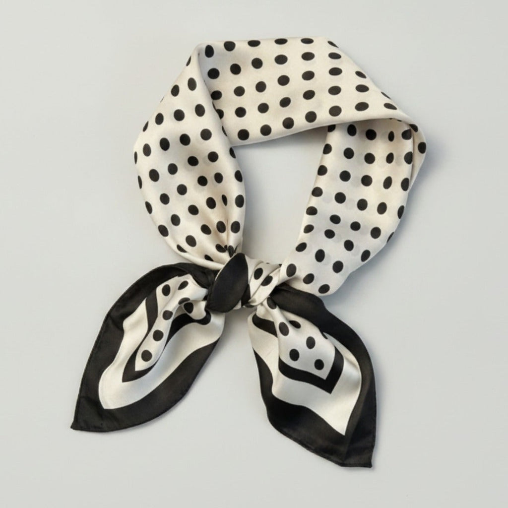 Black White Polka Dot Square Scarf – scarves & belts (view 1)