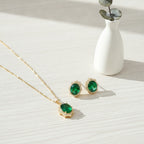 Emerald Oval Jewelry Set