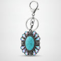 Turquoise Sunburst Charm Keychain - Type 2
