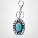 Turquoise Sunburst Charm Keychain - Type 2