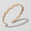 Twisted Wavy Padded Headband - Curved Hair Clip Khaki – hair accessories (view 1)