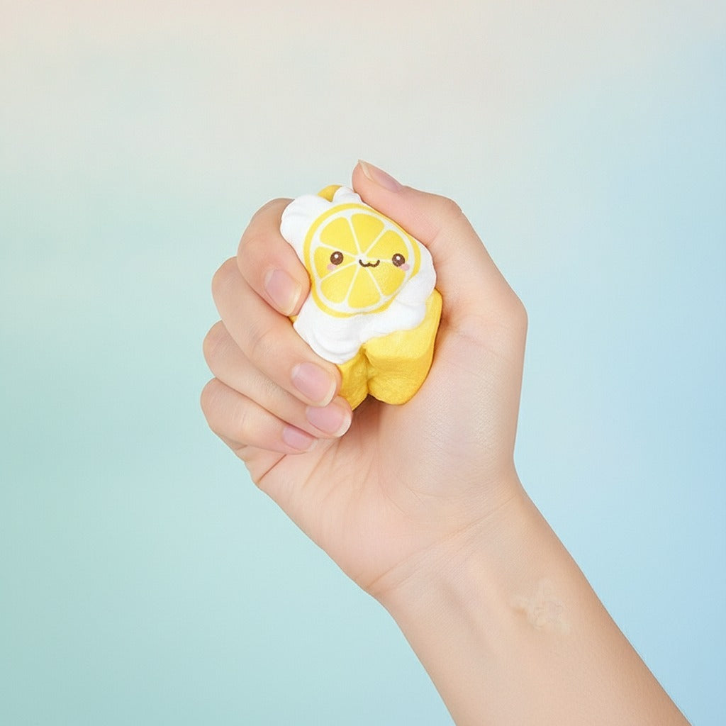 Toast Squishy Charm - Cream Chocolate Toast - squeeze in hand