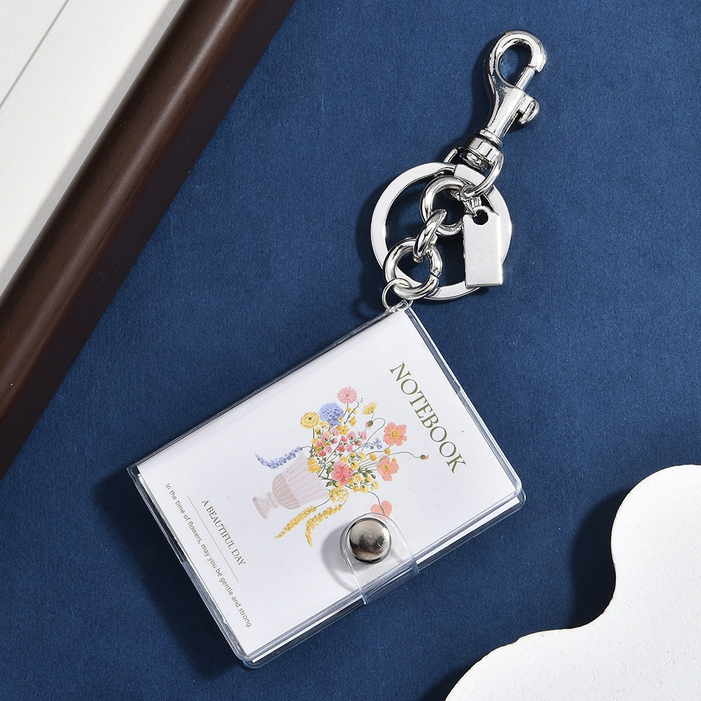 Mini Floral Notebook Keychain Waterproof Charm Gift - Type 3