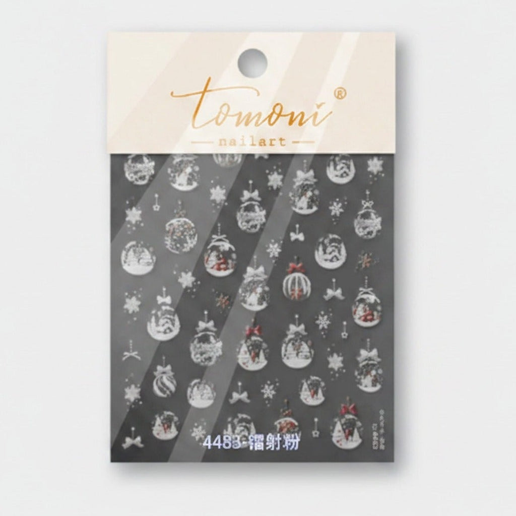 Christmas Ornament Nail Art Sticker Sheet – Korean nail care (view 1)