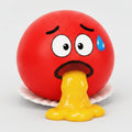 Shocked Emoji Vomit Squeeze Toy - Red