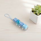 Leopard Print Nail Polish Keychain - Blue Leopard