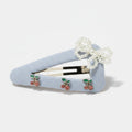 Pearl Beaded Hair Clips With Cherry Charms – hair accessories (view 1)