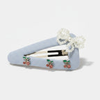 Pearl Beaded Hair Clips With Cherry Charms – hair accessories (view 1)
