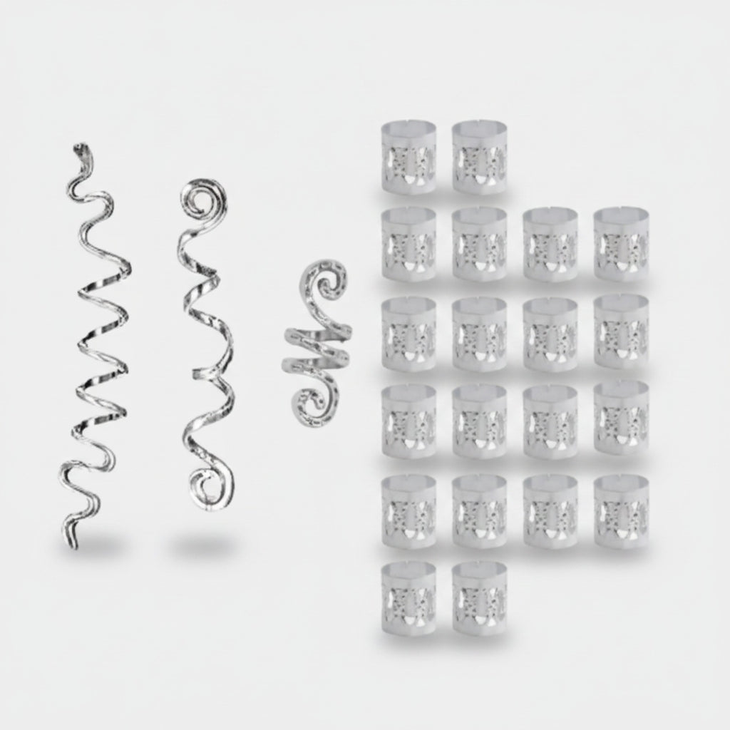 Gold Spiral Hair Clips Assorted Set Silver