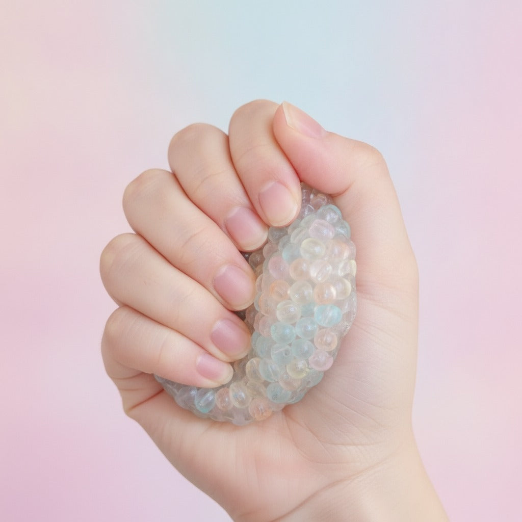 Rainbow Bead Pop It Squishy - squeeze in hand