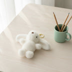 Fuzzy Bunny Keychain - White