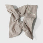 Pinstripe Linen Hair Bow Scrunchie – hair accessories (view 1)