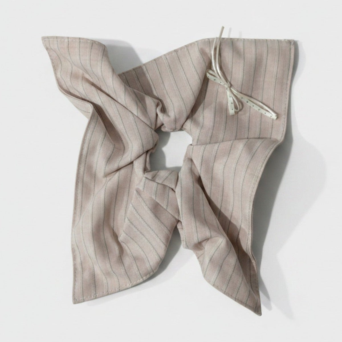 Pinstripe Linen Hair Bow Scrunchie – hair accessories (view 1)