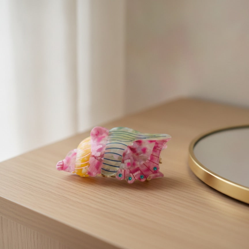 Cherry Dual Claw Hair Clip - Conch