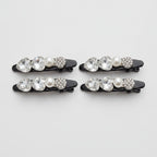 Rhinestone Clip Hair Pin Set - Heart Pearl Rhinestone – hair accessories (view 1)