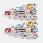 Sparkle Rhinestone Hair Clip Duo - Pink Accent – hair accessories (view 1)