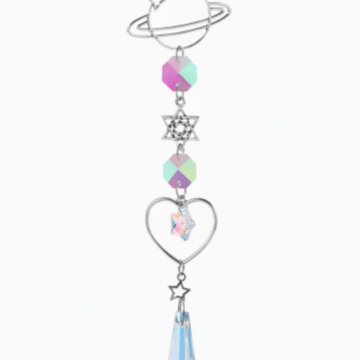 Celestial Crystal Car Charm - Silver Classic