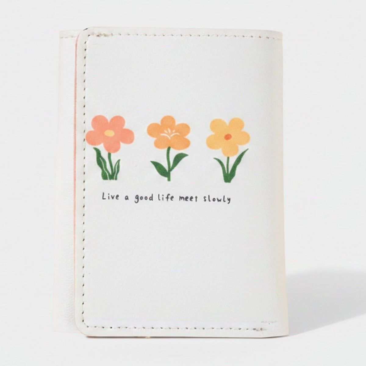 Flower Cream Bifold Card Holder Wallet – bags & wallets (view 1)