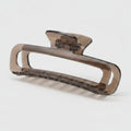 Tortoiseshell Rectangular Hair Claw Clip - Glossy Tea Brown Rectangle Jaw Clip – hair accessories (view 1)
