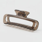 Tortoiseshell Rectangular Hair Claw Clip - Glossy Tea Brown Rectangle Jaw Clip – hair accessories (view 1)