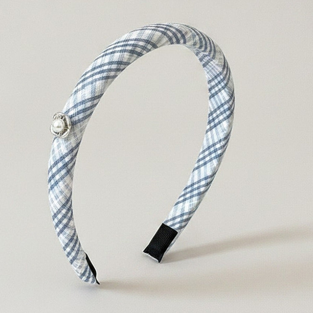 Twisted Blue And White Pearl Headband – hair accessories (view 1)