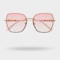 Square Pink Tinted Sunglasses with Chain Detail – eyewear (view 1)