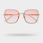 Square Pink Tinted Sunglasses with Chain Detail – eyewear (view 1)