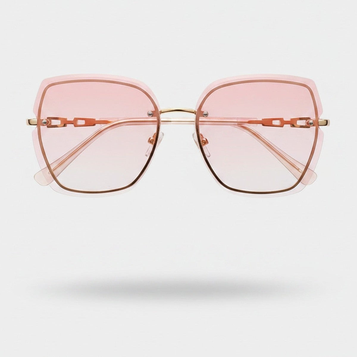 Square Pink Tinted Sunglasses with Chain Detail – eyewear (view 1)