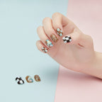 Mixed Pattern Nail Art Set - Checkerboard & Floral Mix
