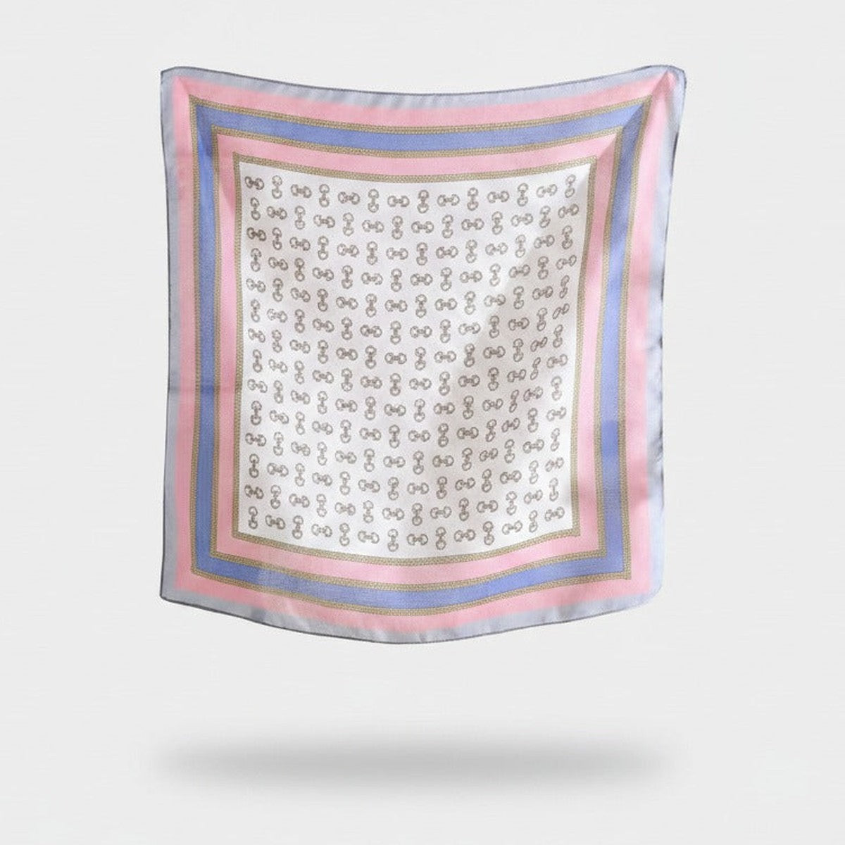 Equestrian Bit Print Silk Scarf - Green & Red Alt