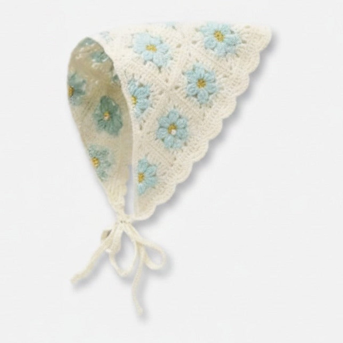 Embroidered Floral Mini Bonnet Headwrap - Type K