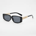 Black Square Sunglasses With Gold Chain Detail – eyewear (view 1)